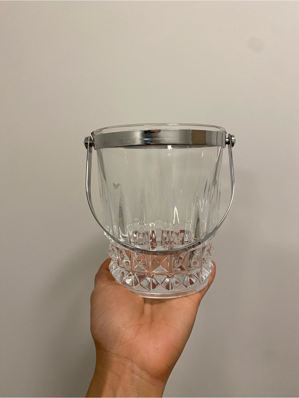 Vintage Cristal D'Arques Durand Tuilleries Villandry Crystal Ice Bucket w Tong